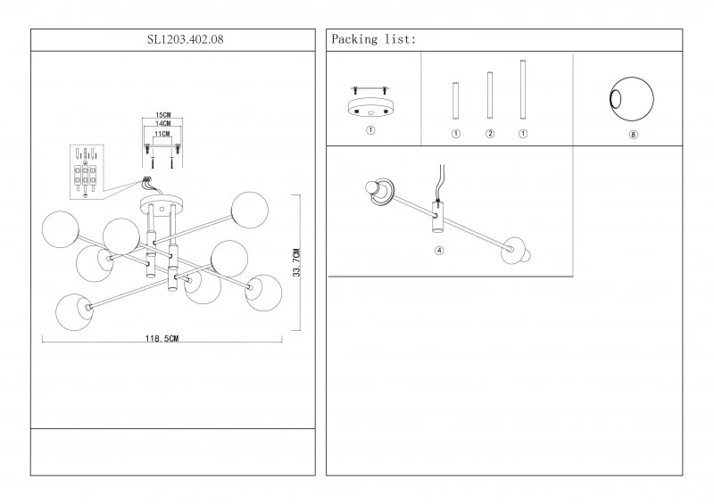 Накладная люстра ST-Luce SL1203.402.08