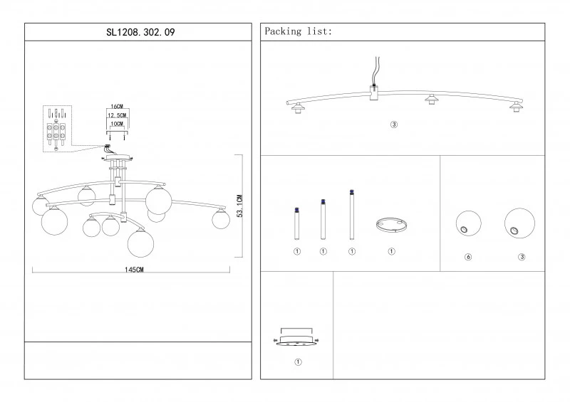 Люстра на штанге ST-Luce SL1208.302.09
